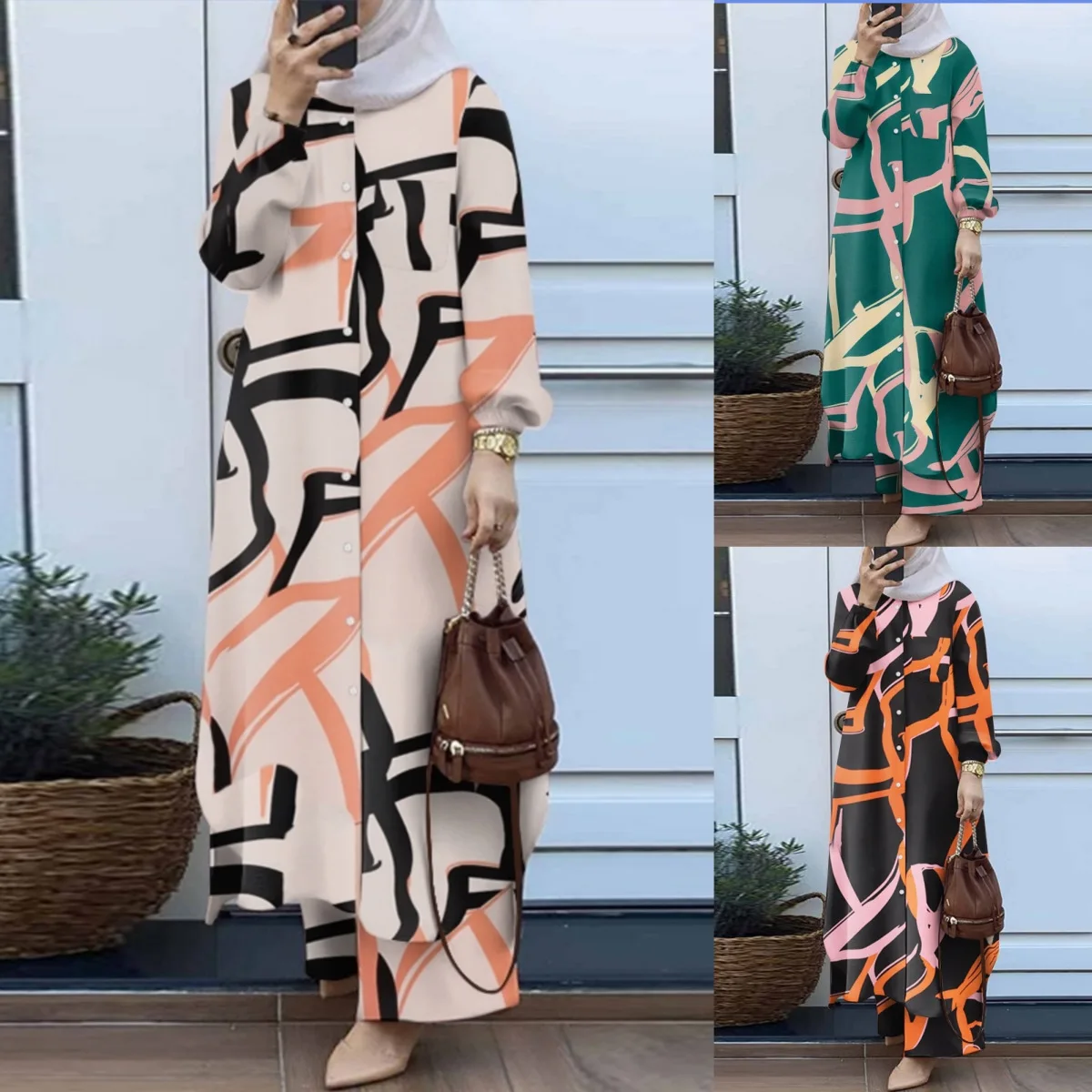 2 Pcs/Set Stylish Floral Print Muslim Abaya Vintage Long Sleeve Abayas Women Dubai Kaftan Turkish Robe Jilbab
2 Pcs/Set Stylish Floral Print Muslim Abaya Vintage Long Sleeve Abayas Women Dubai Kaftan Turkish Robe Jilbab