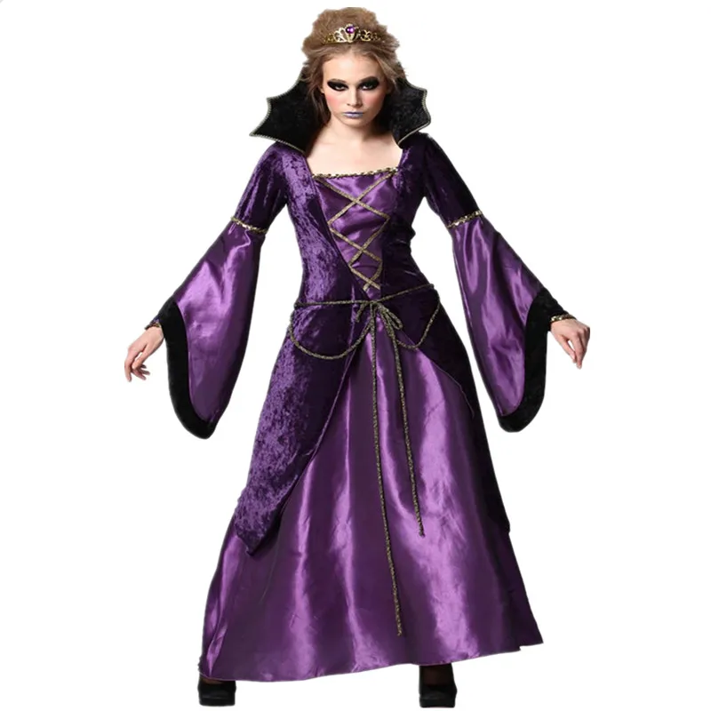 

Purple Noble Temperament Vampire Queen Costume Halloween Carnival Party Cosplay Devil Vampire Witch Fancy Dress