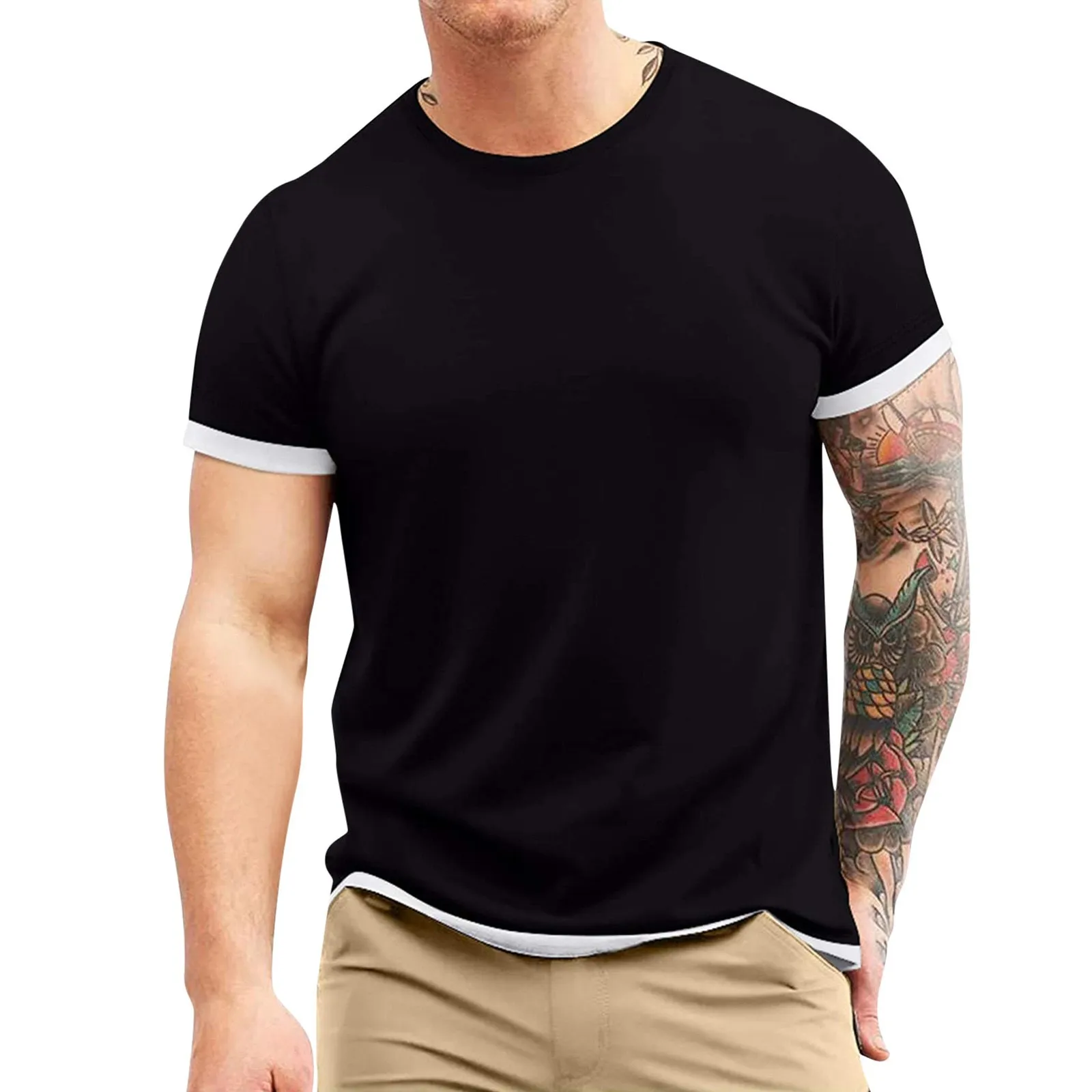Mens T Shirt Summer Round Neck Solid Color Short Sleeve T Shirts Fitness Jogging Outdoor Sports Leisure Basic Outwear Man Tops
Mens T Shirt Summer Round Neck Solid Color Short Sleeve T Shirts Fitness Jogging Outdoor Sports Leisure Basic Outwear Man Tops