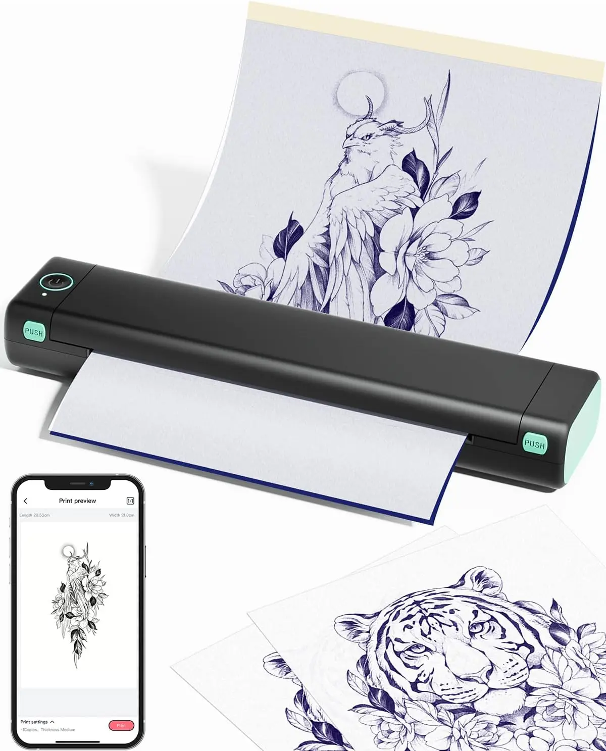 M08F Wireless Tattoo Transfer Stencil Printer, Thermal Tattoo Machine with 10pcs Free Transfer Paper, Tattoo Printer Kit for Tat
M08F Wireless Tattoo Transfer Stencil Printer, Thermal Tattoo Machine with 10pcs Free Transfer Paper, Tattoo Printer Kit for Tat