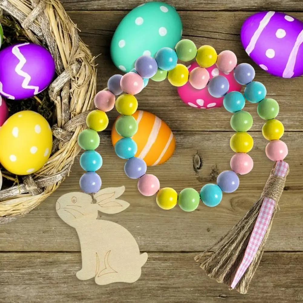 Easter Bunny Garland Easter Wood Bead Garland with Tassel Bunny Tags Boho Decor Farmhouse Rustic Hanging Decoration for Home
Easter Bunny Garland Easter Wood Bead Garland with Tassel Bunny Tags Boho Decor Farmhouse Rustic Hanging Decoration for Home