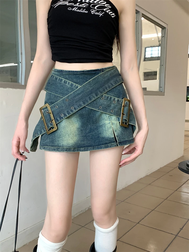 Women Blue A-line Denim Skirt Vintage 90s Aesthetic Y2k Mini Cowboy Skirt Harajuku Oversize Emo Jean Skirt 2000s Clothes Summer
Women Blue A-line Denim Skirt Vintage 90s Aesthetic Y2k Mini Cowboy Skirt Harajuku Oversize Emo Jean Skirt 2000s Clothes Summer