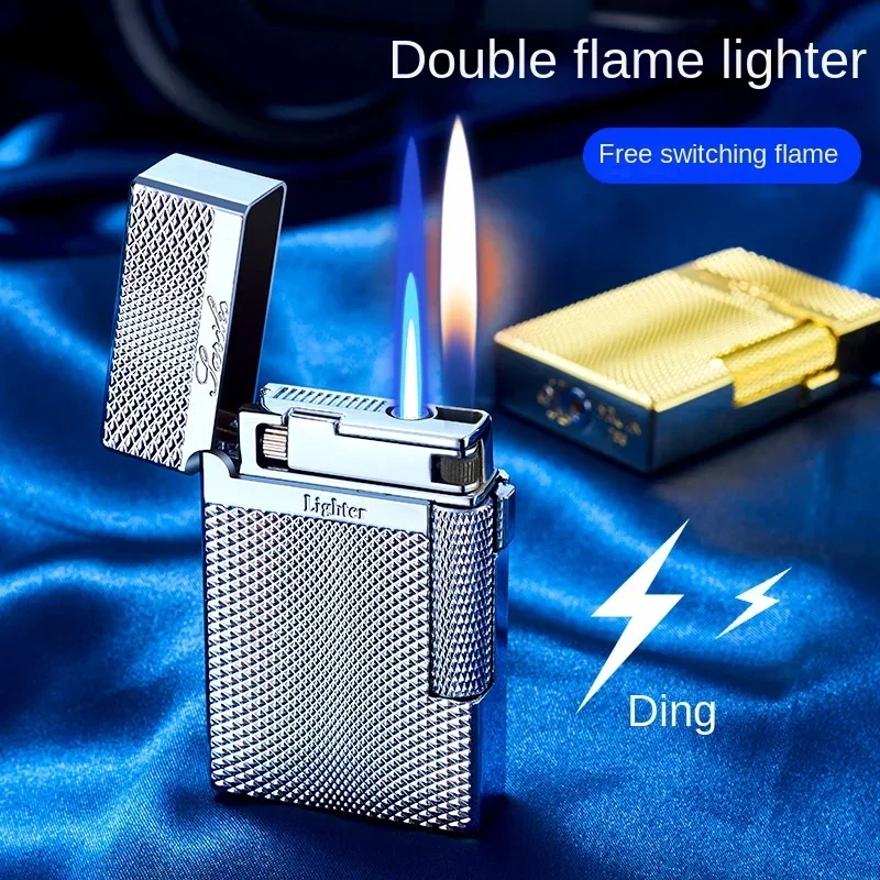 

Unusual Lighters Cigarette Lighter Metal Windproof Torch Gas Lighter Flint Smoking Accessory Butane Gadgets for Men Gift Lighter