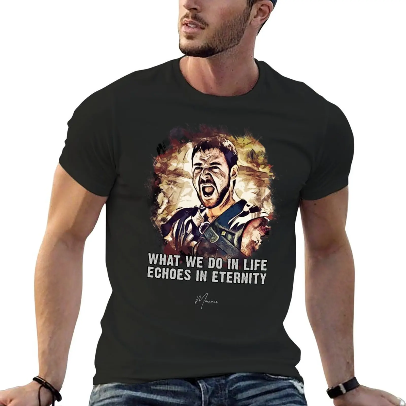 Maximus What we do in life Echoes in eternity famous movie quote T-Shirt cotton graphic tees graphic tees for men
Maximus What we do in life Echoes in eternity famous movie quote T-Shirt cotton graphic tees graphic tees for men