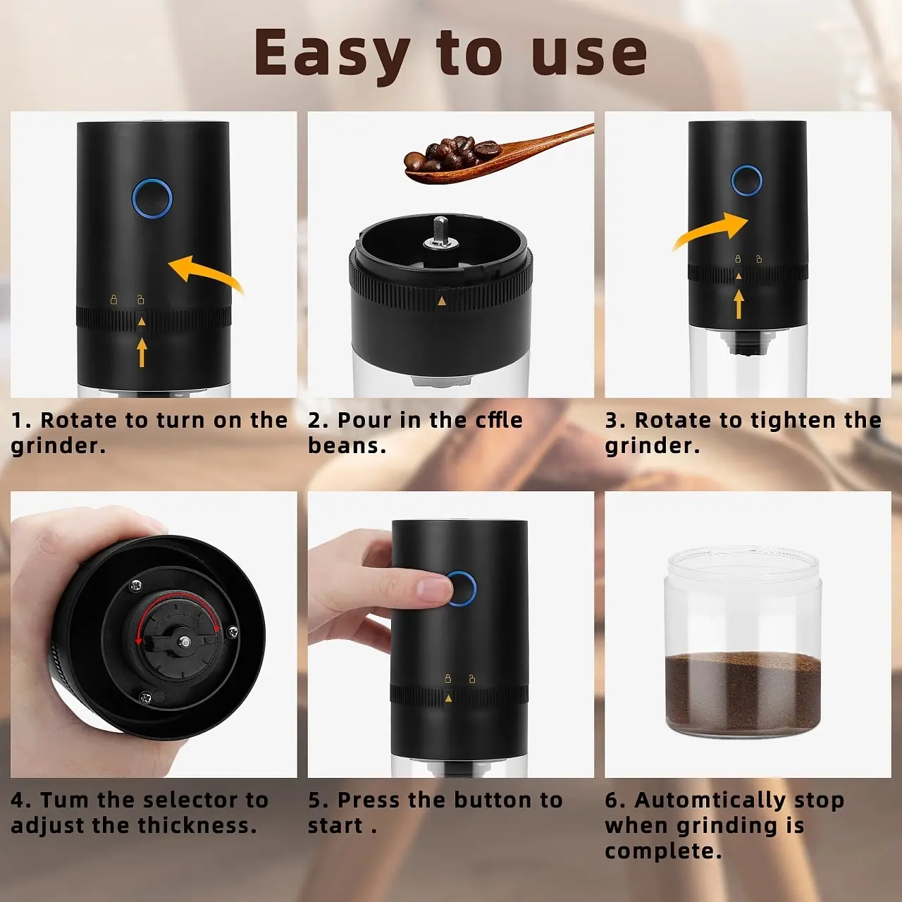 Coffee Multi stage Grinder TYPE-C USB Charging Professional Ceramic Grinding Core Coffee Bean Grinder Newly Upgraded Portable
Coffee Multi stage Grinder TYPE-C USB Charging Professional Ceramic Grinding Core Coffee Bean Grinder Newly Upgraded Portable