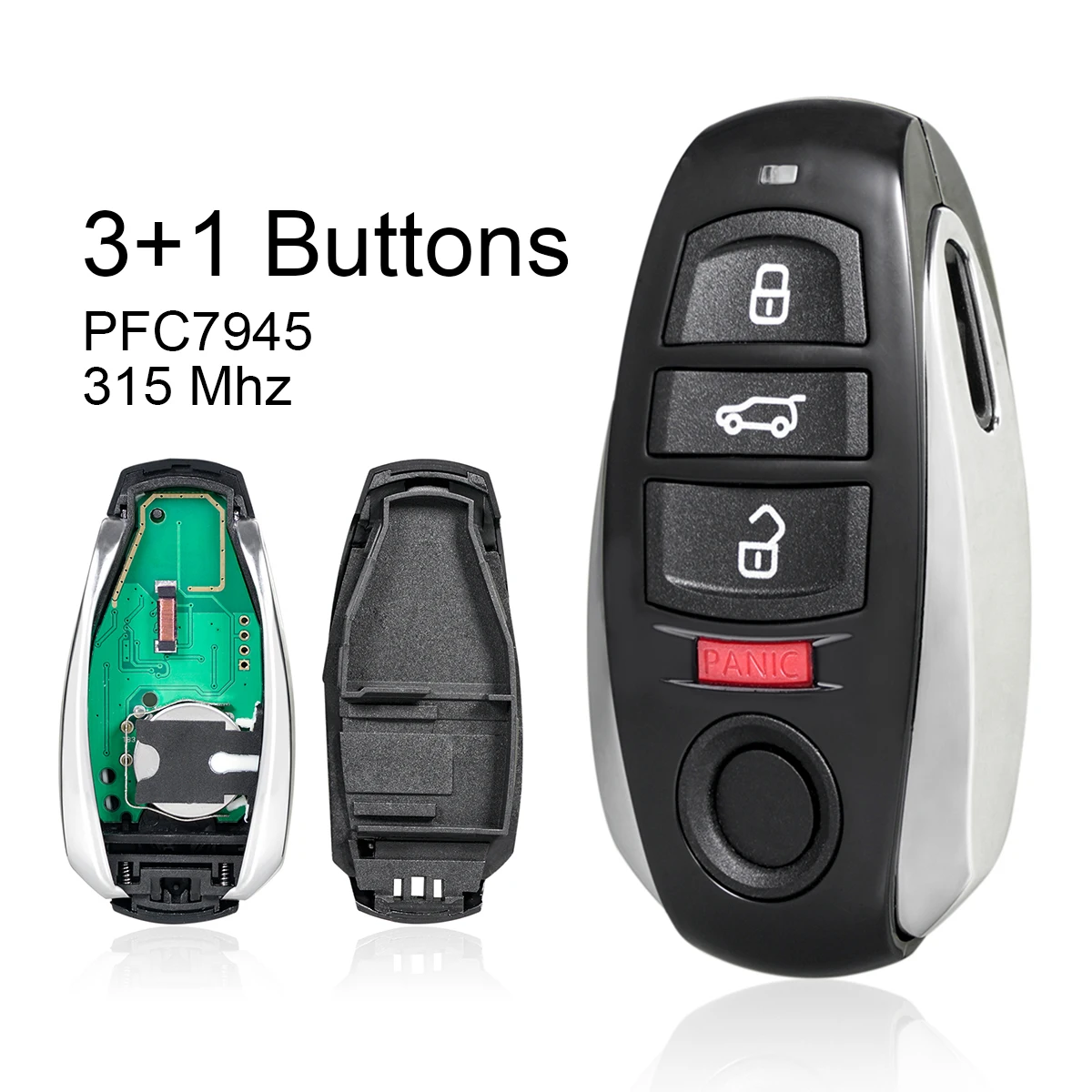315Mhz 3+1Buttons Smart Car Remote Key with ID46/ PCF7945 Chip Fit for V-W Volksw-agen Toua-reg 2010-2014
315Mhz 3+1Buttons Smart Car Remote Key with ID46/ PCF7945 Chip Fit for V-W Volksw-agen Toua-reg 2010-2014