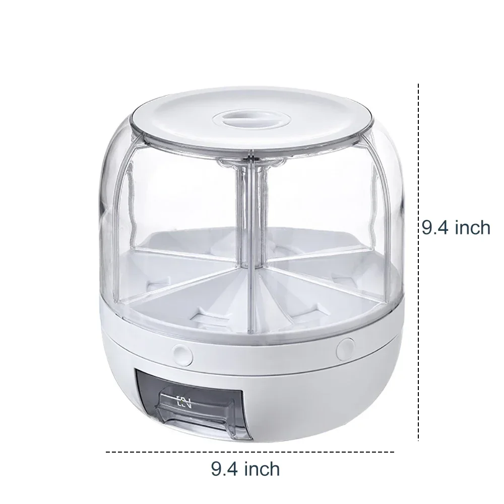 

Dry 360 Dispenser Moisture-proof Bucket Degree Grain Food Rice Container Cereal Kitchen Rotating Storage Box Sealed