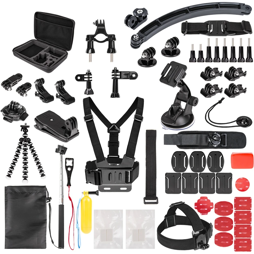 Sports Action Camera Accessory Kit for GoPro Hero6 5 Black, Hero 10 9 8 7 6 5 4 3 2 1 APEMAN SJCAM for Xiaomi Yi Xiao Mi Yi2 4K
Sports Action Camera Accessory Kit for GoPro Hero6 5 Black, Hero 10 9 8 7 6 5 4 3 2 1 APEMAN SJCAM for Xiaomi Yi Xiao Mi Yi2 4K