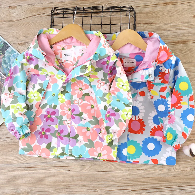 Children's fashion flower print double-layer hooded children's coat spring and autumn new girls' jacket
Children's fashion flower print double-layer hooded children's coat spring and autumn new girls' jacket