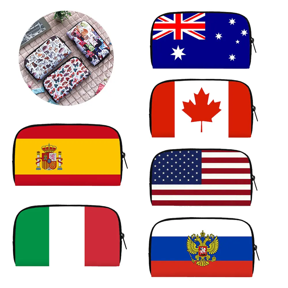 

National Flag Pattern Print Wallet Australia UK South Korea Spain Purse Key Credit Card Phone Holder Patriot Coin Money Bag Gift