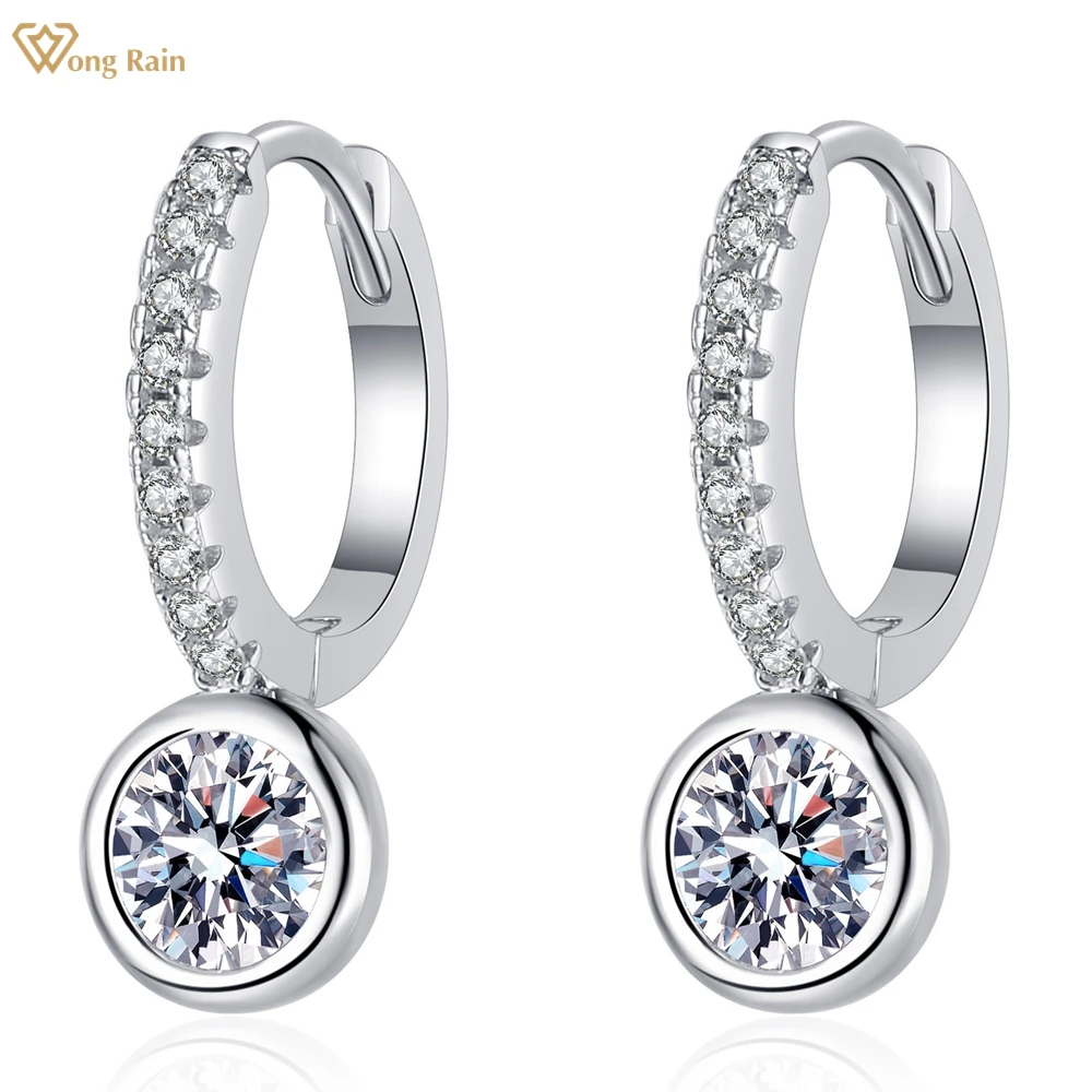 Wong Rain 100% 925 Sterling Silver VVS1 5MM Real Moissanite Diamond Dangle Earrings Party Fine Jewelry For Women GRA Wholesale
Wong Rain 100% 925 Sterling Silver VVS1 5MM Real Moissanite Diamond Dangle Earrings Party Fine Jewelry For Women GRA Wholesale