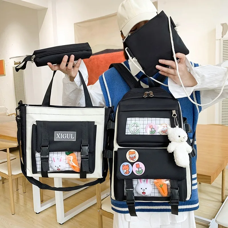 Kawaii Women Backpack Cartoon Student Girl School Bag Multi-piece set Female Backpack Cute High Capacity School Bags For Girls
Kawaii Women Backpack Cartoon Student Girl School Bag Multi-piece set Female Backpack Cute High Capacity School Bags For Girls