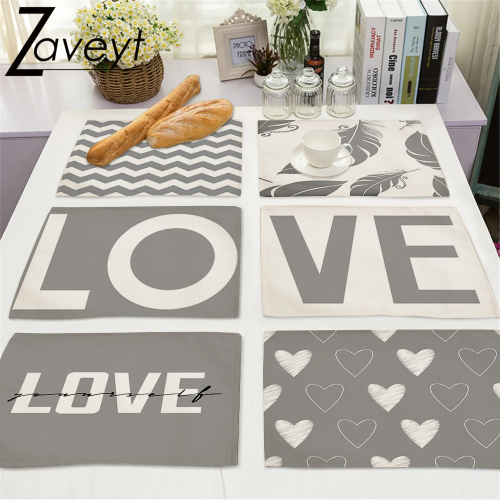 Valentine's Day Grey Series LOVE letter Heart Placemats For Home Party Table Dining Mats Stripe Feather Linen Decor Tray Mat
Valentine's Day Grey Series LOVE letter Heart Placemats For Home Party Table Dining Mats Stripe Feather Linen Decor Tray Mat