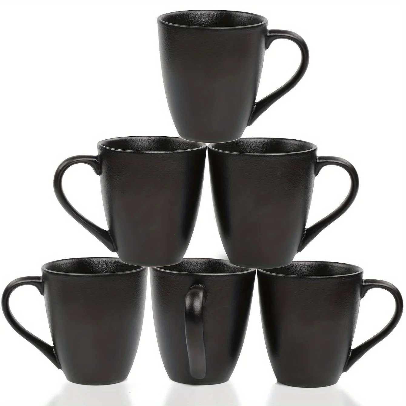 

6pcs/set, Vicrays Coffee Mug Set, 12 Ounce, Ceramic Mug For Men, Women, Unique Glazed Mugs With Handle For Tea, Coffee, Milk, Co