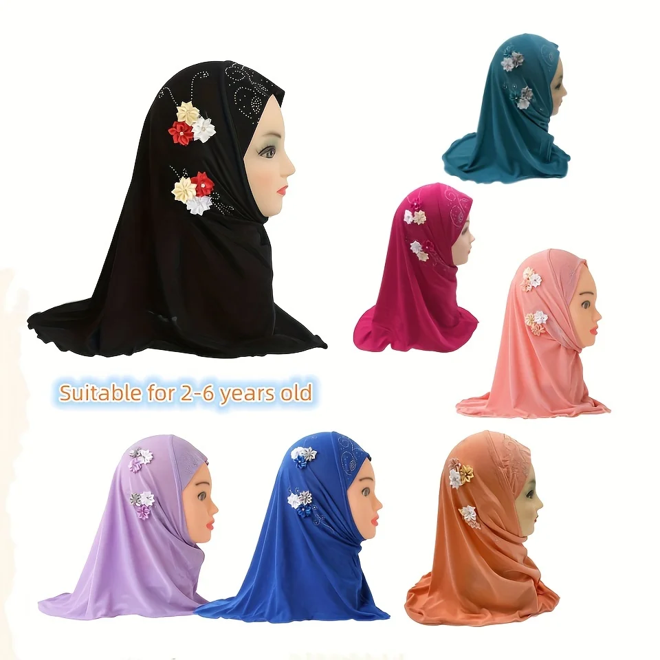 Ramadan Muslim Hijab Caps Bandana Arab Hat With Six Flowers Headscarf Turban Bonnet For 2 to 6 Years Old Head Cover
Ramadan Muslim Hijab Caps Bandana Arab Hat With Six Flowers Headscarf Turban Bonnet For 2 to 6 Years Old Head Cover