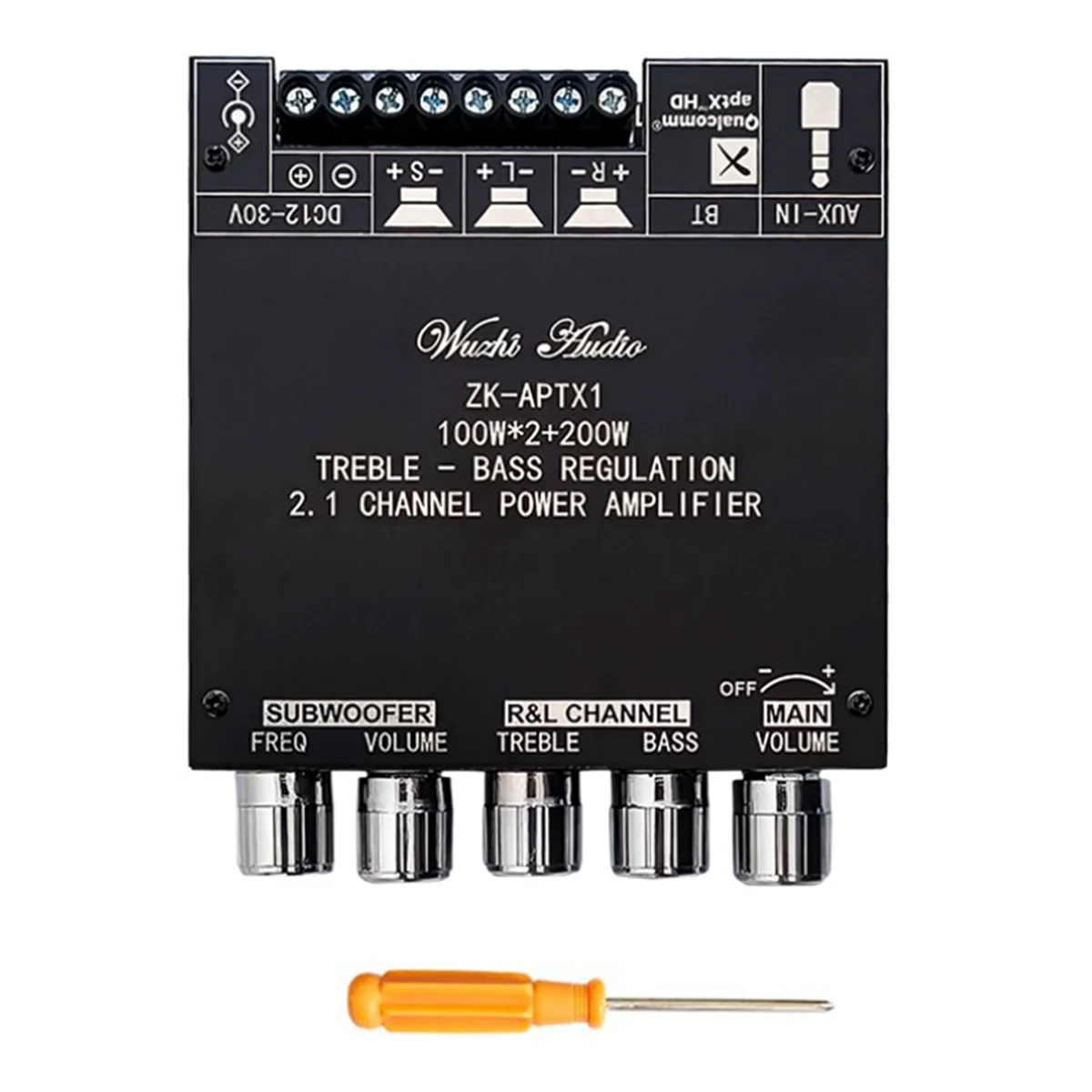 ZK-APTX1 Bluetooth Power Amplifier Board 2.1 Channel 2x100W+200W Subwoofer TPA3221 Digital Amplifier Module
ZK-APTX1 Bluetooth Power Amplifier Board 2.1 Channel 2x100W+200W Subwoofer TPA3221 Digital Amplifier Module