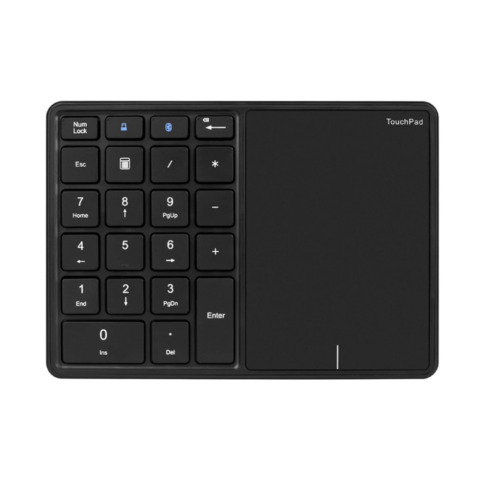 

Numeric Keyboard with Touch-pad Bluetooth-compatible Keypad 2.4G Wireless Rechargeable for Android Windows IOS Laptop Tablet