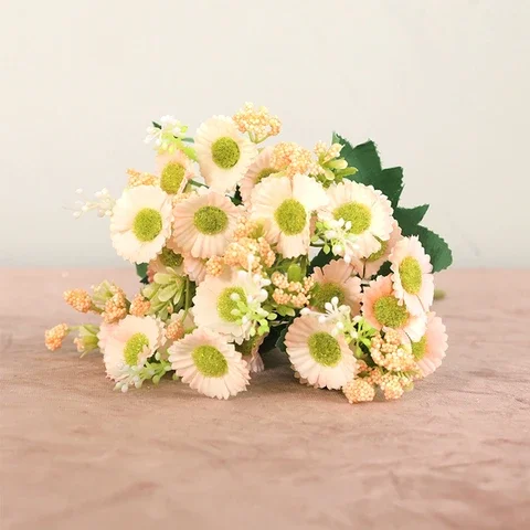 

Artificial Flowers Bouquet Silk Sun Flower Daisy 24Heads Chrysanthemum Home Garden Decoration Wedding Party DIY Fake Flowers