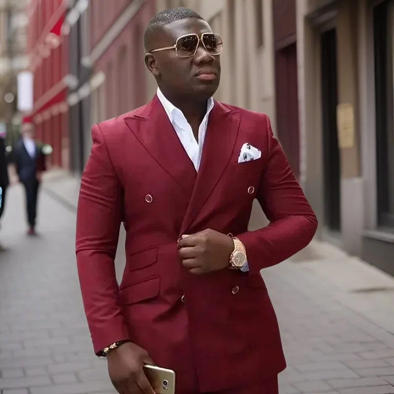 Wedding Suits For African Men Double Breasted Slim Fit Groom Tuxedo Peak Lapel Formal Suit Jacket With Pants 2 Pcs Custom 2024
Wedding Suits For African Men Double Breasted Slim Fit Groom Tuxedo Peak Lapel Formal Suit Jacket With Pants 2 Pcs Custom 2024