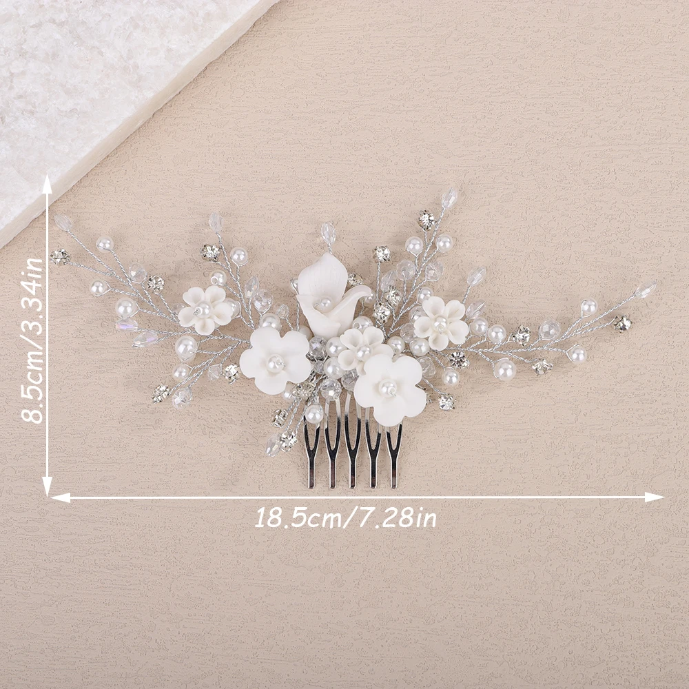 Silver Flower Bride Hair Comb for Women Wedding Hair Accessories Pearl Rhinestone Bridal Side Hair Comb Crystal Party Headpiece 1 Sdc00914602754353831c1ee5ca9f7163f