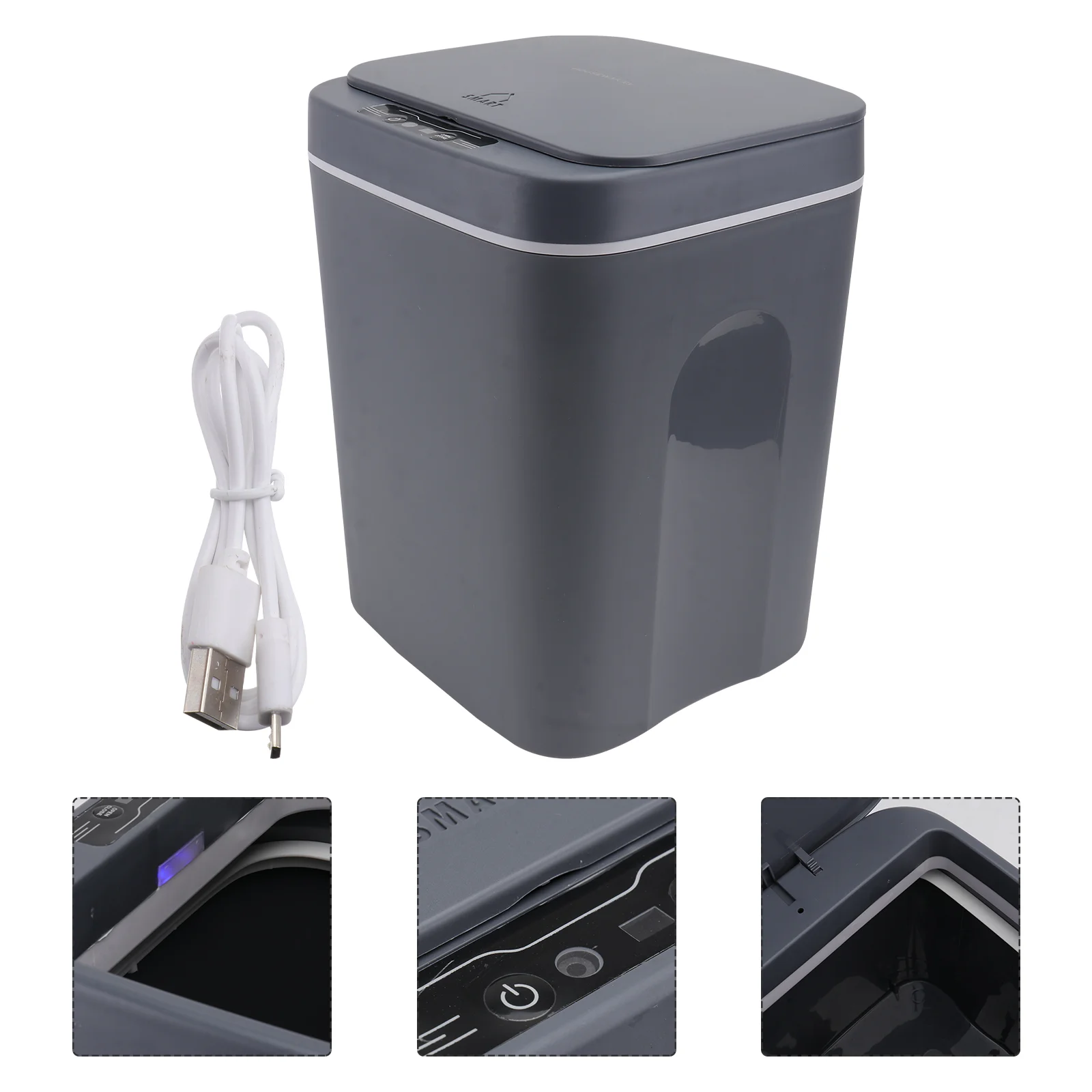 

Бесконтактная мусорная корзина, кухонная бытовая умная мусорная корзина с USB-зарядкой, Автоматическая Индукционная мусорная корзина с крышкой, мусорная корзина с умным датчиком