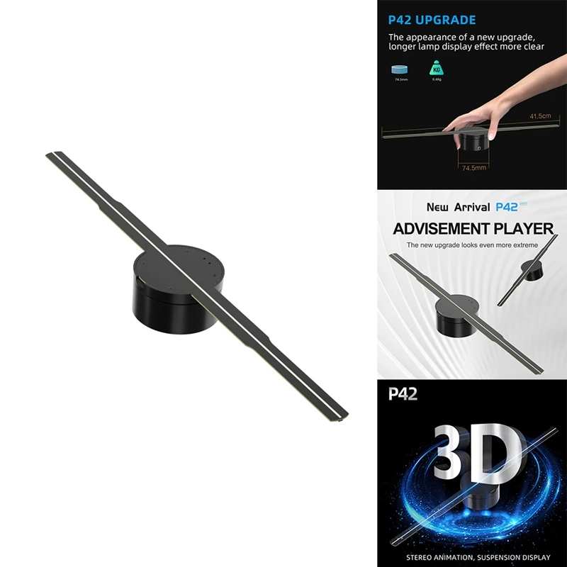 1 Set 3D Fan Hologram Projector Wifi Display Advertising Logo Light LED Sign Holographic Lamp US Plug
1 Set 3D Fan Hologram Projector Wifi Display Advertising Logo Light LED Sign Holographic Lamp US Plug