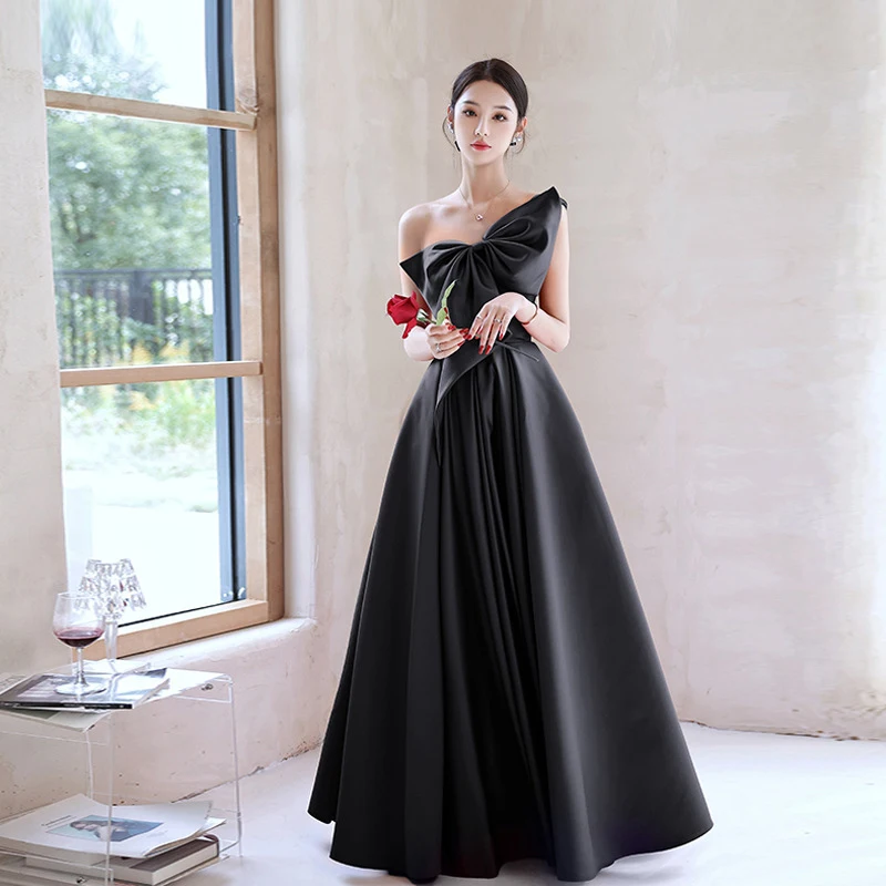Elegant Bow Black Strapless Evening Dress Women's Satin Solid Long Graduation Prom Gowns High Waisted Slim Wedding Party Dresses
Elegant Bow Black Strapless Evening Dress Women's Satin Solid Long Graduation Prom Gowns High Waisted Slim Wedding Party Dresses