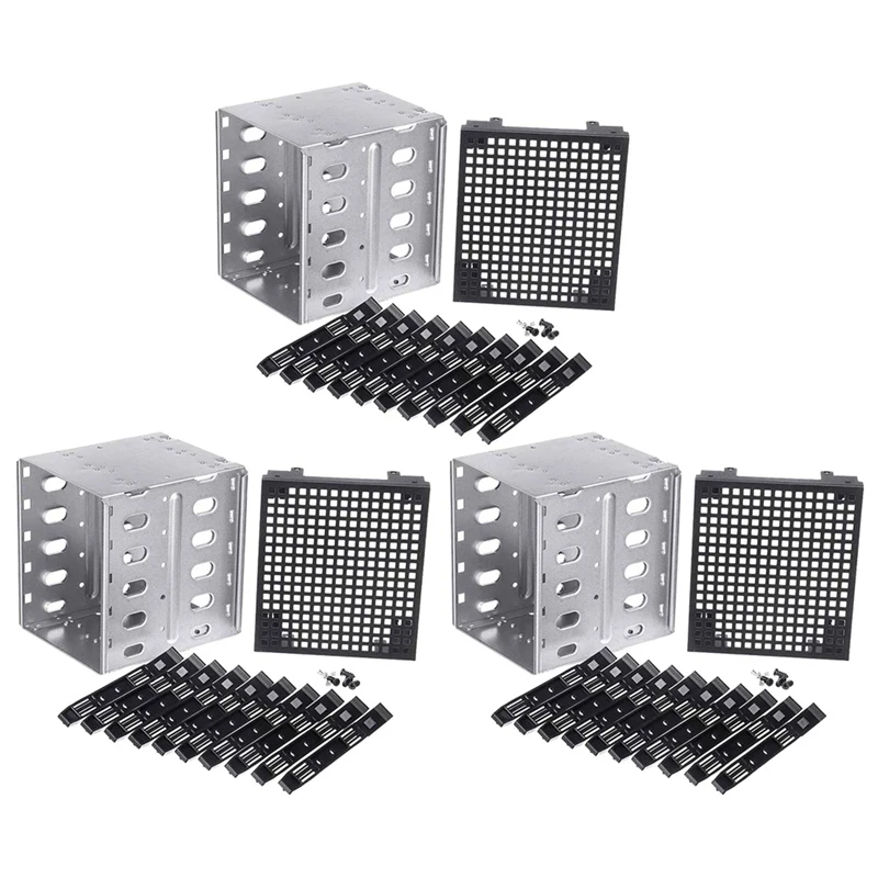 3Pcs 5.25 Inch To 5 X 3.5 Inch SATA HDD Cage Rack Hard Drive Disk Enclosure Harddrive Disk Tray Caddy Adapter
3Pcs 5.25 Inch To 5 X 3.5 Inch SATA HDD Cage Rack Hard Drive Disk Enclosure Harddrive Disk Tray Caddy Adapter