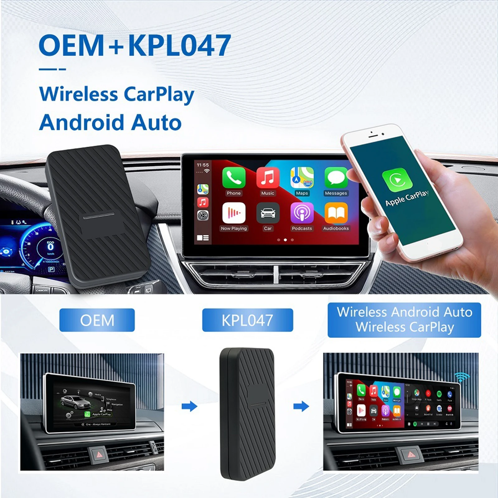 Car Carplay Adapter Wireless Carplay Android Auto Online Upgrade Box for Factory Car with Wired Carplay
Car Carplay Adapter Wireless Carplay Android Auto Online Upgrade Box for Factory Car with Wired Carplay