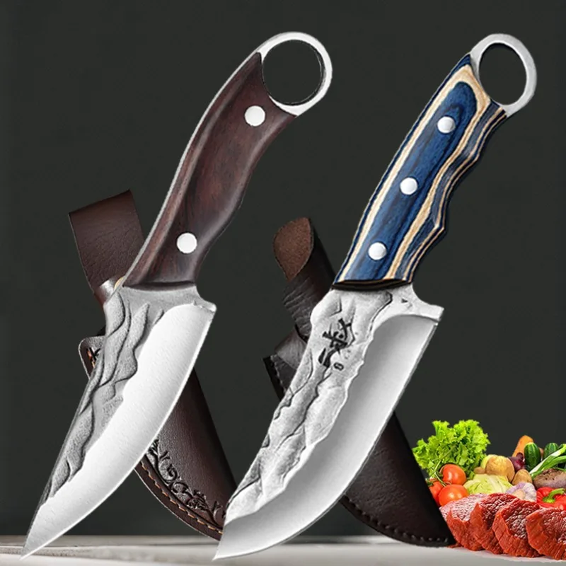 

Портативный нож высокой твердости, нож для резки фруктов, овощей, маленький пилинг, кованый резак, филе рыбы, карманный нож мясника