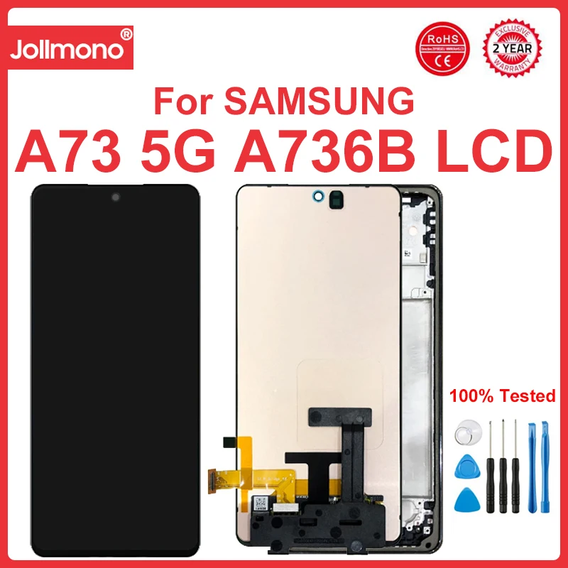 

Super AMOLED A73 5G Screen for Samsung Galaxy A73 5G A736 A736B A736B/DS LCD Display Touch Screen Digitizer Assembly Replacement