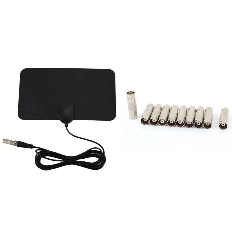 10Pcs BNC Female CCTV RG59 Coaxial Cable Connector Adapter & 1 Pcs Flat HD Digital Indoor Zoom TV Antenna
10Pcs BNC Female CCTV RG59 Coaxial Cable Connector Adapter & 1 Pcs Flat HD Digital Indoor Zoom TV Antenna