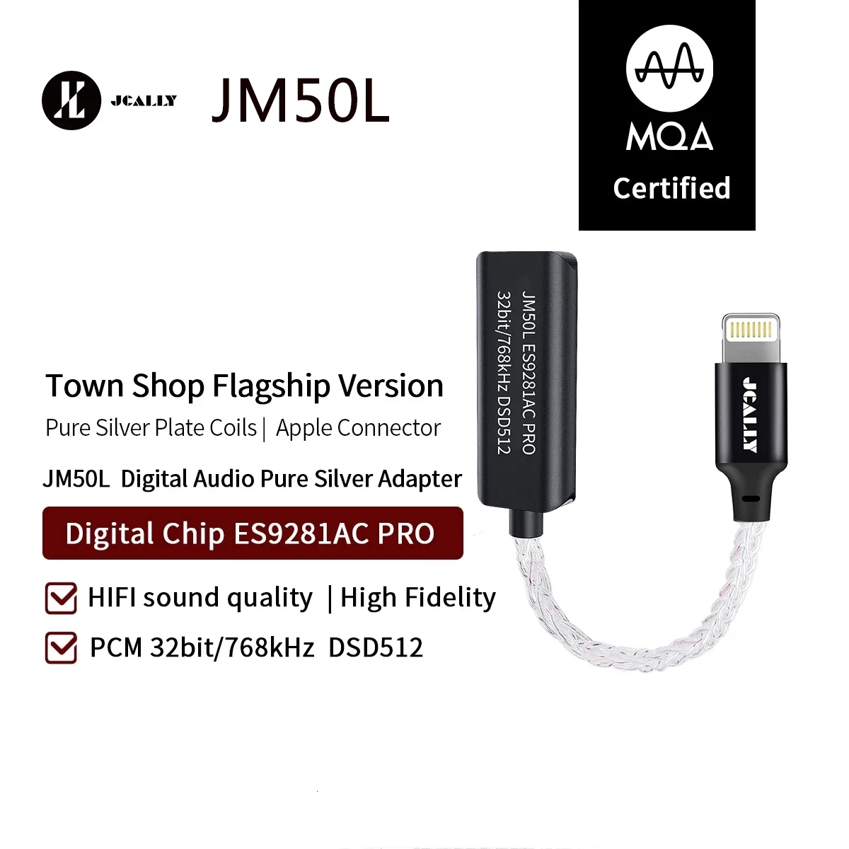 JCALLY JM45 JM50L MQA ES9281 Light-ning Decoding Adapter Cable TypeC to 3.5mm Decoding Earbuds Amplifier ACpro JM40 ES9280C PRO
JCALLY JM45 JM50L MQA ES9281 Light-ning Decoding Adapter Cable TypeC to 3.5mm Decoding Earbuds Amplifier ACpro JM40 ES9280C PRO
