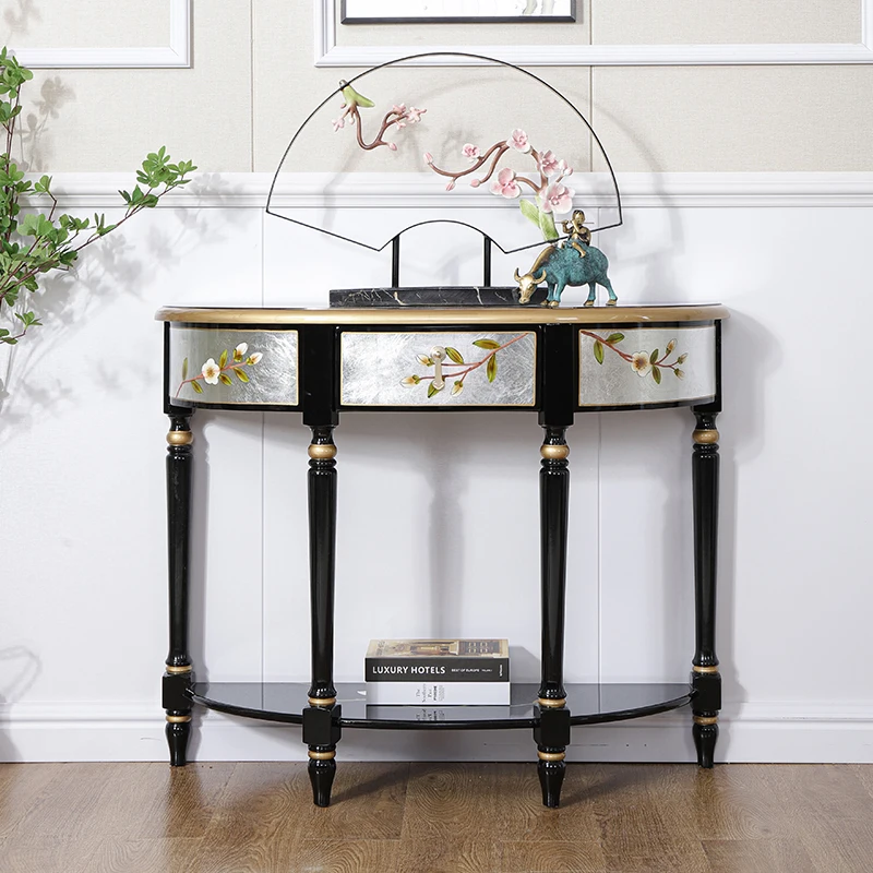 

Entrance Foyer Console Tables Living Room Aisle Corridor End Decoration a Long Narrow Table Semicircle against the Wall Table