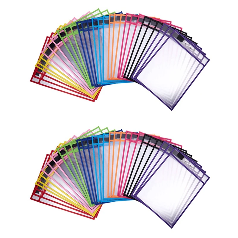 60 Pack Dry Erase Pockets PVC Transparent Sewn Dry Erase File Bag Reusable Dry Erase Bag
60 Pack Dry Erase Pockets PVC Transparent Sewn Dry Erase File Bag Reusable Dry Erase Bag