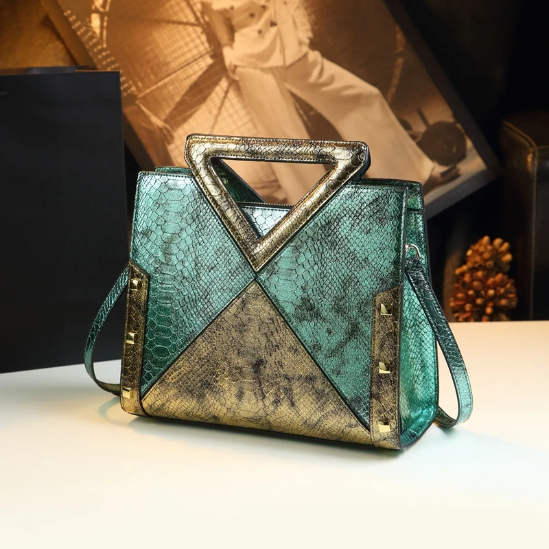 

Luxury Designer Brand Sac A Mains Femme New High Quality Serpentine Leather Handbags for Women Cowhide 가방 Crossbody Bag Hot Sale