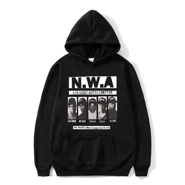 Gangsta Rap N.W.A NWA Hip Hop Music Group Hoodie Ice Cube MC Ren Dr. Dre DJ Yella Eazy-E Print Tracksuit Men's Hooded Sweatshirt
Gangsta Rap N.W.A NWA Hip Hop Music Group Hoodie Ice Cube MC Ren Dr. Dre DJ Yella Eazy-E Print Tracksuit Men's Hooded Sweatshirt