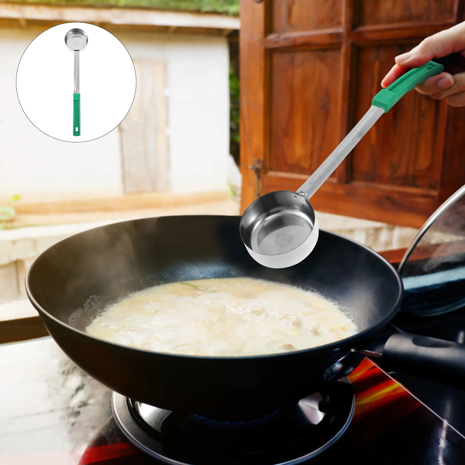Angoily Portion Control Ladle Spoon Measuring Serving 4 Oz Stainless Steel (Green Handle)
Angoily Portion Control Ladle Spoon Measuring Serving 4 Oz Stainless Steel (Green Handle)