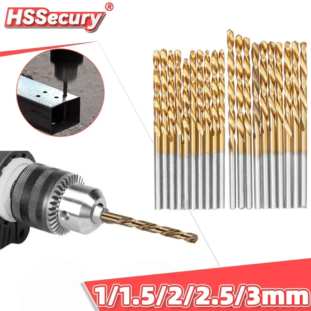 

HSS High Speed Steel Drill Bits Set Titanium Coated Drill Bits Tool High Quality Power Tools 1/1.5/2/2.5/3mm Twist Drill Bits