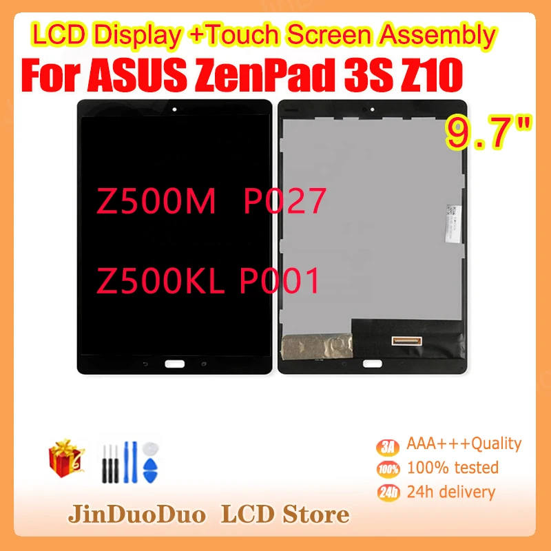 

9.7" For Asus ZenPad 3S Z10 Z500M P027 Z500KL P001 ZT500KL LCD Display Touch Screen Digitizer Sense Assembly Frame 2048*1536