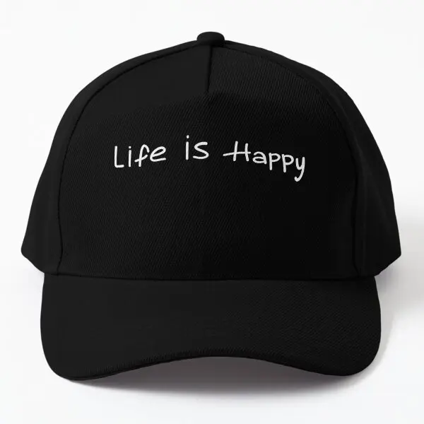 

Life Is Happy Baseball Cap Hat Black Women Czapka Outdoor Fish Solid Color Mens Spring Printed Sun Bonnet Summer Snapback