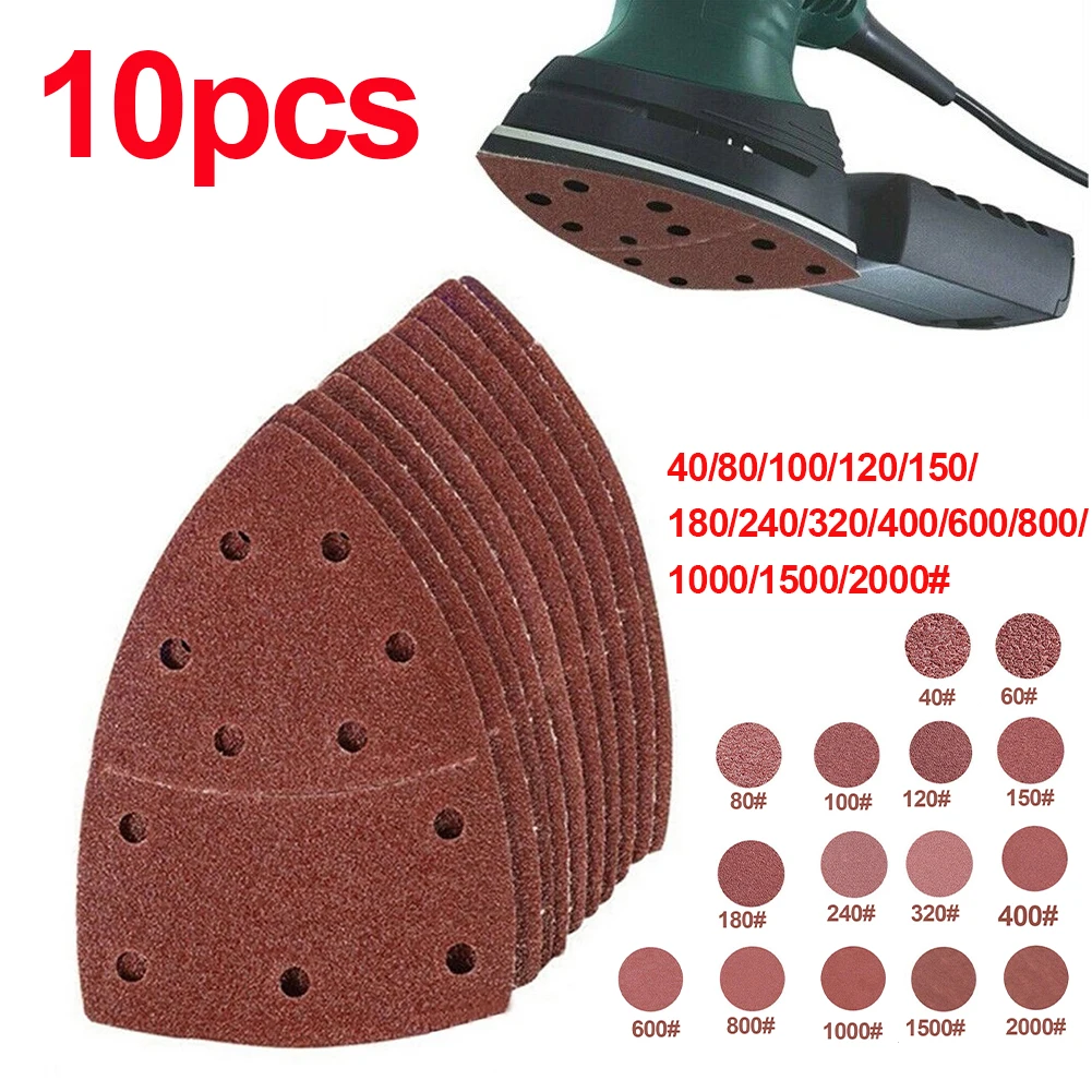Sanding Sheets 10pcs 11 Holes Triangular Sandpaper Sanding Pad For Multi Sander Bosch PSM 160A Detail Palm Sander Grit 40-2000
Sanding Sheets 10pcs 11 Holes Triangular Sandpaper Sanding Pad For Multi Sander Bosch PSM 160A Detail Palm Sander Grit 40-2000