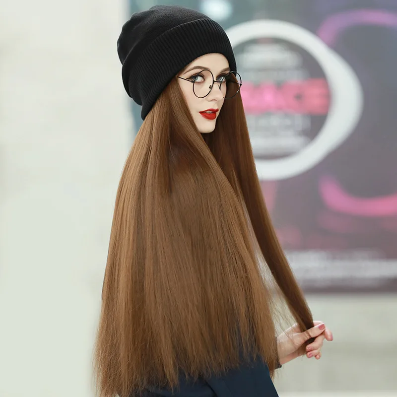 Elegant Lady Wig Beanies Long Straight Wigs Hat Women One-piece Wig Hats High-quality Natural Wig Bonnets Winter Warm Wig Bonnet
Elegant Lady Wig Beanies Long Straight Wigs Hat Women One-piece Wig Hats High-quality Natural Wig Bonnets Winter Warm Wig Bonnet