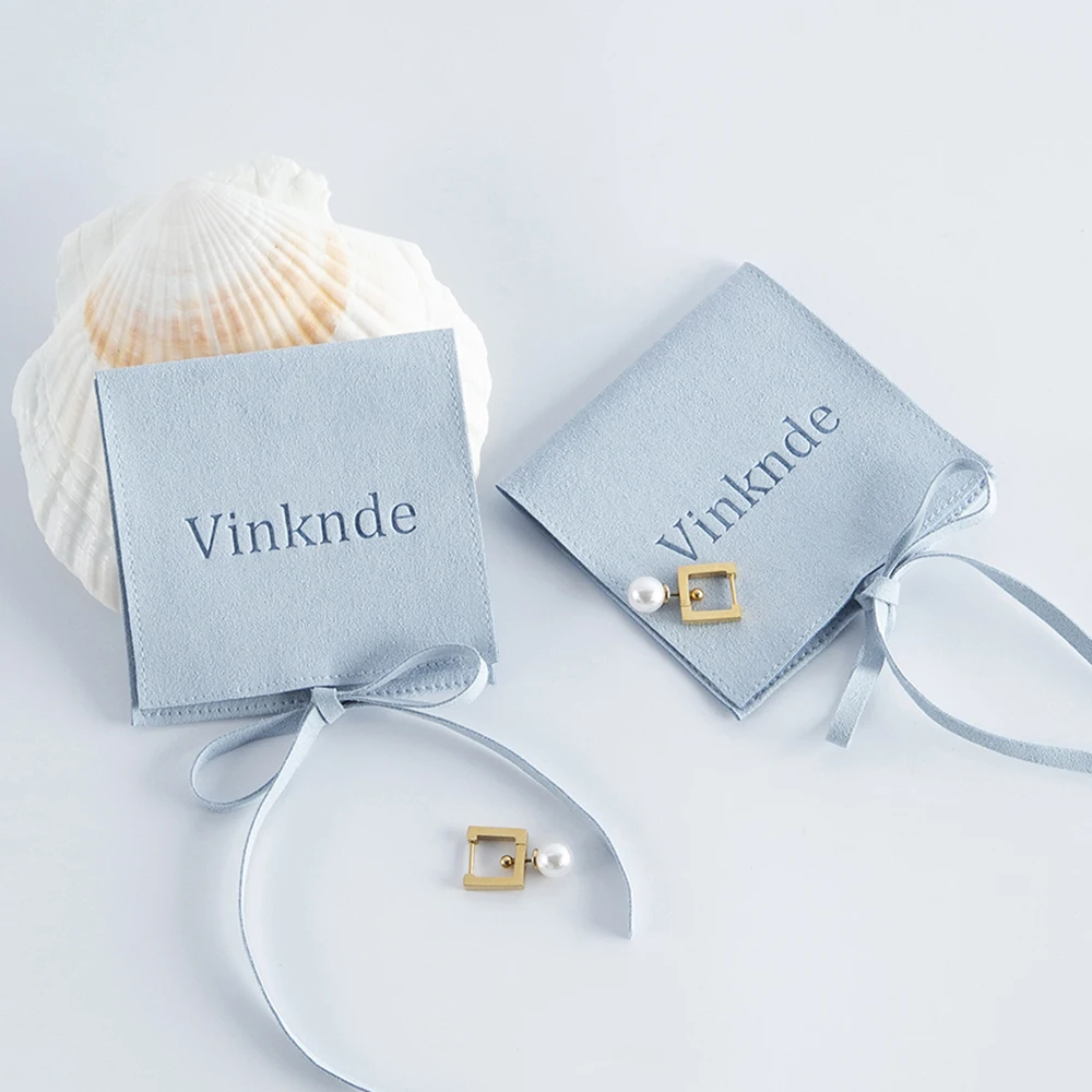 

Custom Logo Jewelry Packaging Bag Microfiber Gift Storage Bag For Women Rings Earrings Wedding Christmas Favor Pouches Organizer