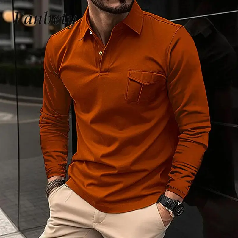Business Men's Long Sleeve POLO Shirt Casual Lapel Solid Color Slim Bottom Shirt Autumn All-match Pocket Men's T-Shirt Clothing
Business Men's Long Sleeve POLO Shirt Casual Lapel Solid Color Slim Bottom Shirt Autumn All-match Pocket Men's T-Shirt Clothing