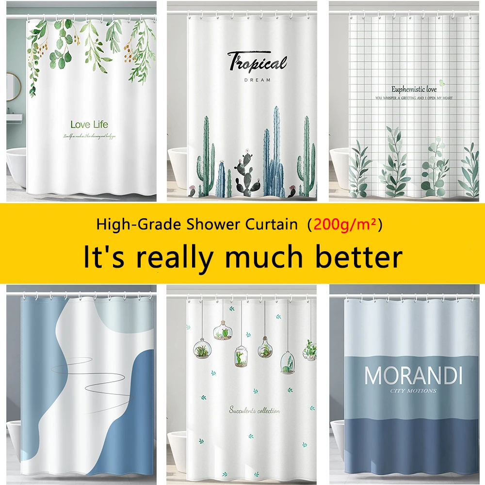 Tropical Green Plant High Grade Soft Thickened Shower Curtains Bathroom Curtain Waterproof Polyester Bathroom Curtain with Hooks
Tropical Green Plant High Grade Soft Thickened Shower Curtains Bathroom Curtain Waterproof Polyester Bathroom Curtain with Hooks