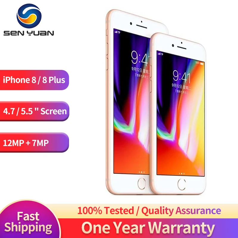 

Original Used Apple iPhone 8 / 8 Plus 4G LTE Mobile Phone Unlocked 4.7"/5.5" 64GB/256GB ROM 12MP HexaCore Fingerprint CellPhone