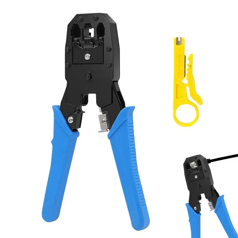 

Cable Stripper Cutter Cable Stripper Crimping Plier Ethernet Crimper Multi-Purpose Hand Cutting Tools Stripping Pliers Telephone