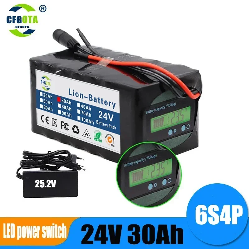 24V Battery 6S4P Battery Pack 30Ah Rechargeable Lithium Battery for Ebike Electric Bicycle With Capacity Indicator&BMS+Charger
24V Battery 6S4P Battery Pack 30Ah Rechargeable Lithium Battery for Ebike Electric Bicycle With Capacity Indicator&BMS+Charger