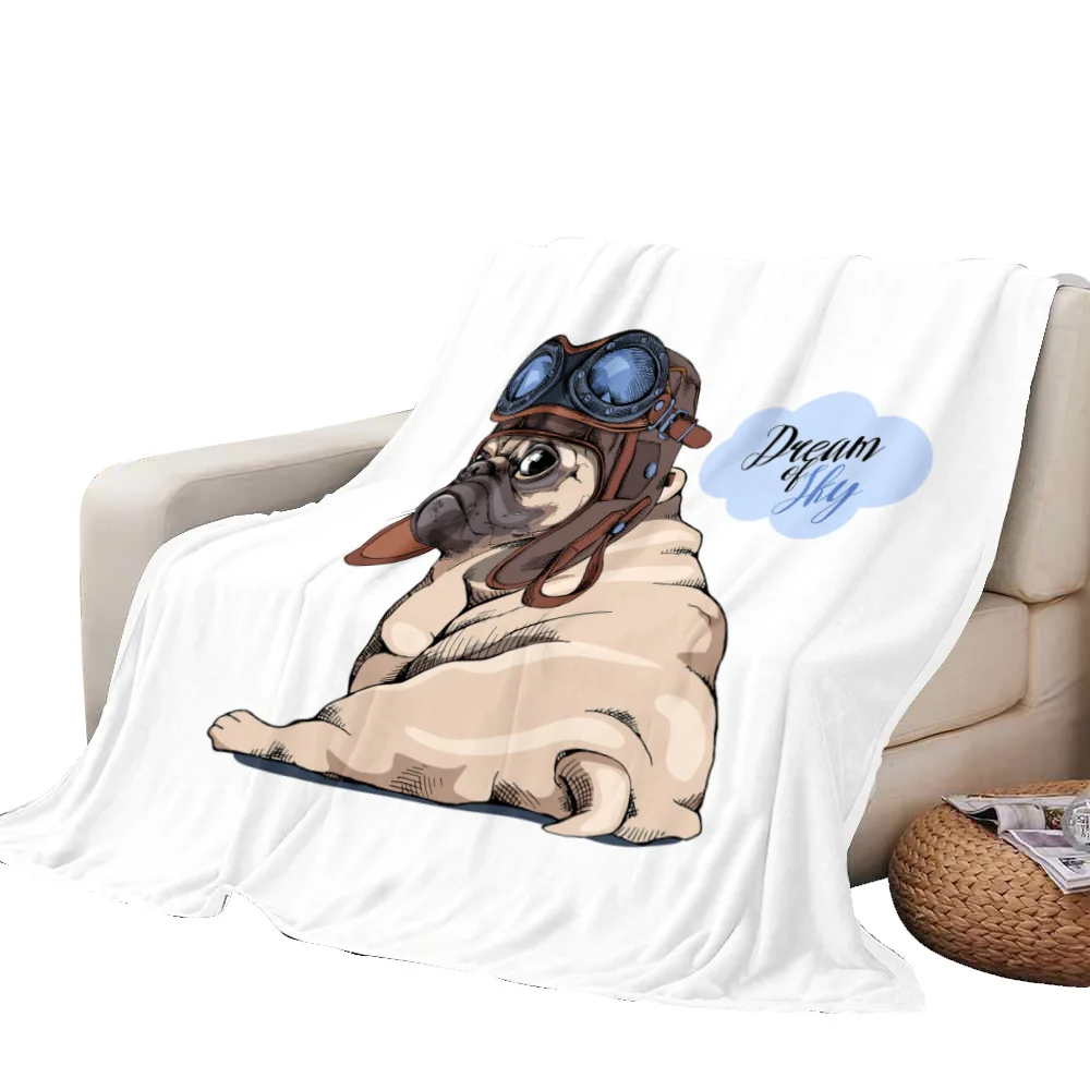 Pug Dogs with Hat Funny Puppy Fuzzy Flannel Throw Blanket Super Soft Lightweight for Couch Chair Sofa Bed
Pug Dogs with Hat Funny Puppy Fuzzy Flannel Throw Blanket Super Soft Lightweight for Couch Chair Sofa Bed